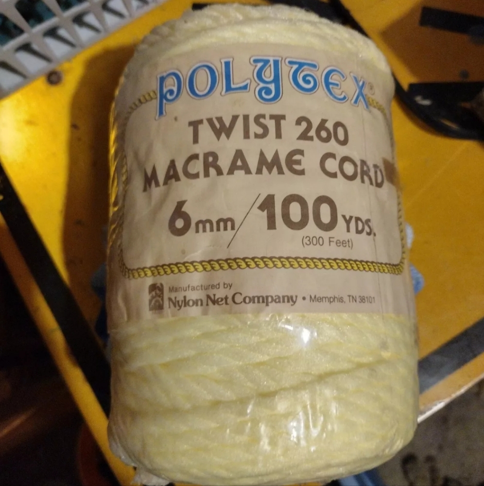 Vintage macrame cord roll, new